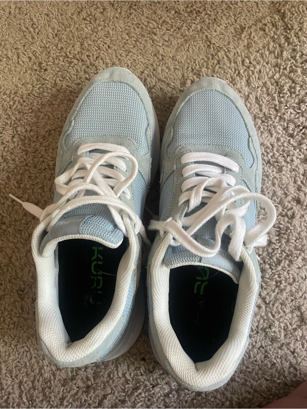 Light Blue Mesh Sneakers with White Accents